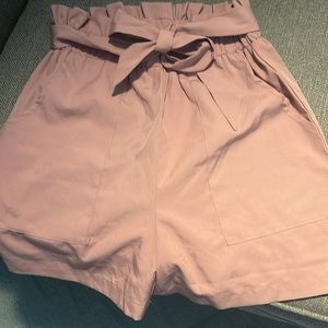 SHEIN high waisted paper bag shorts light thin material.